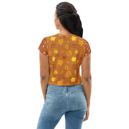 Flower Power—Daylight—Spread Peace + Atomic Flower Child Cropped Tee