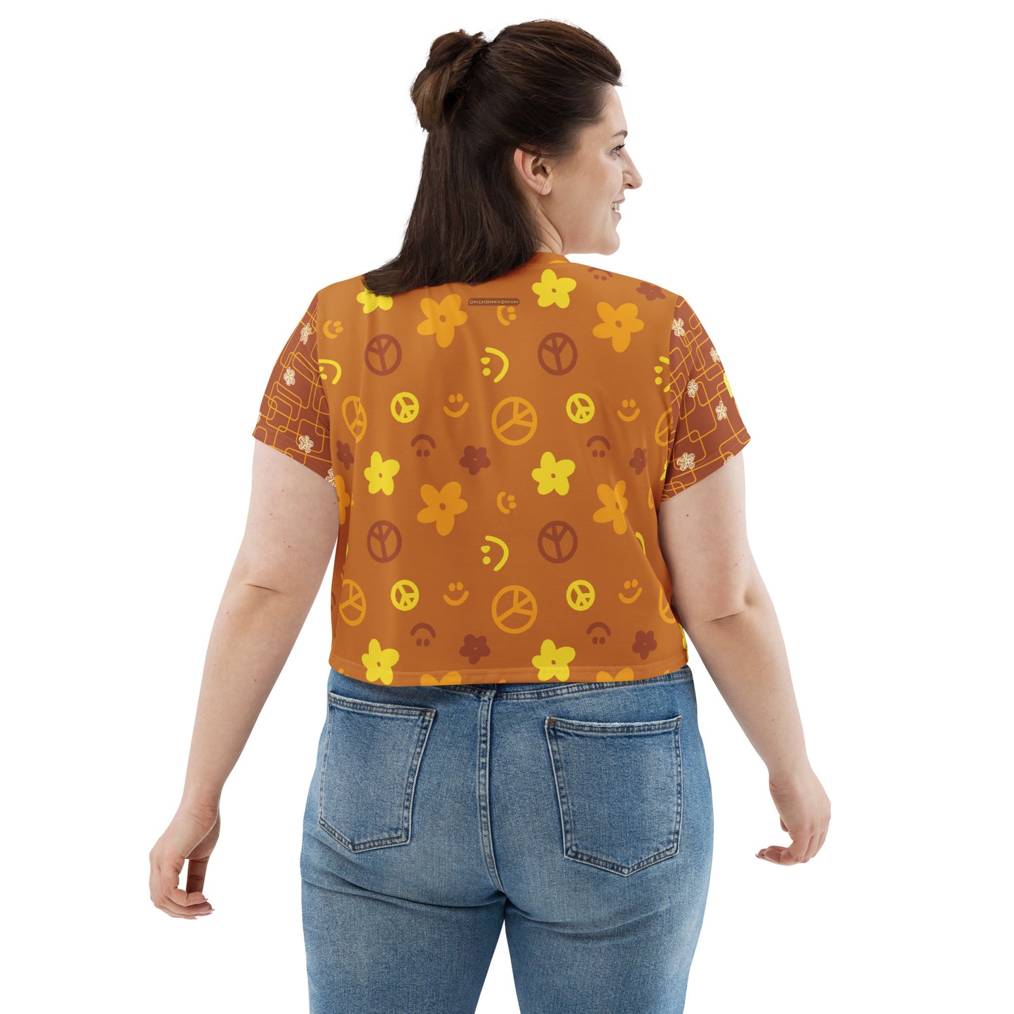 Flower Power—Daylight—Spread Peace + Atomic Flower Child Cropped Tee