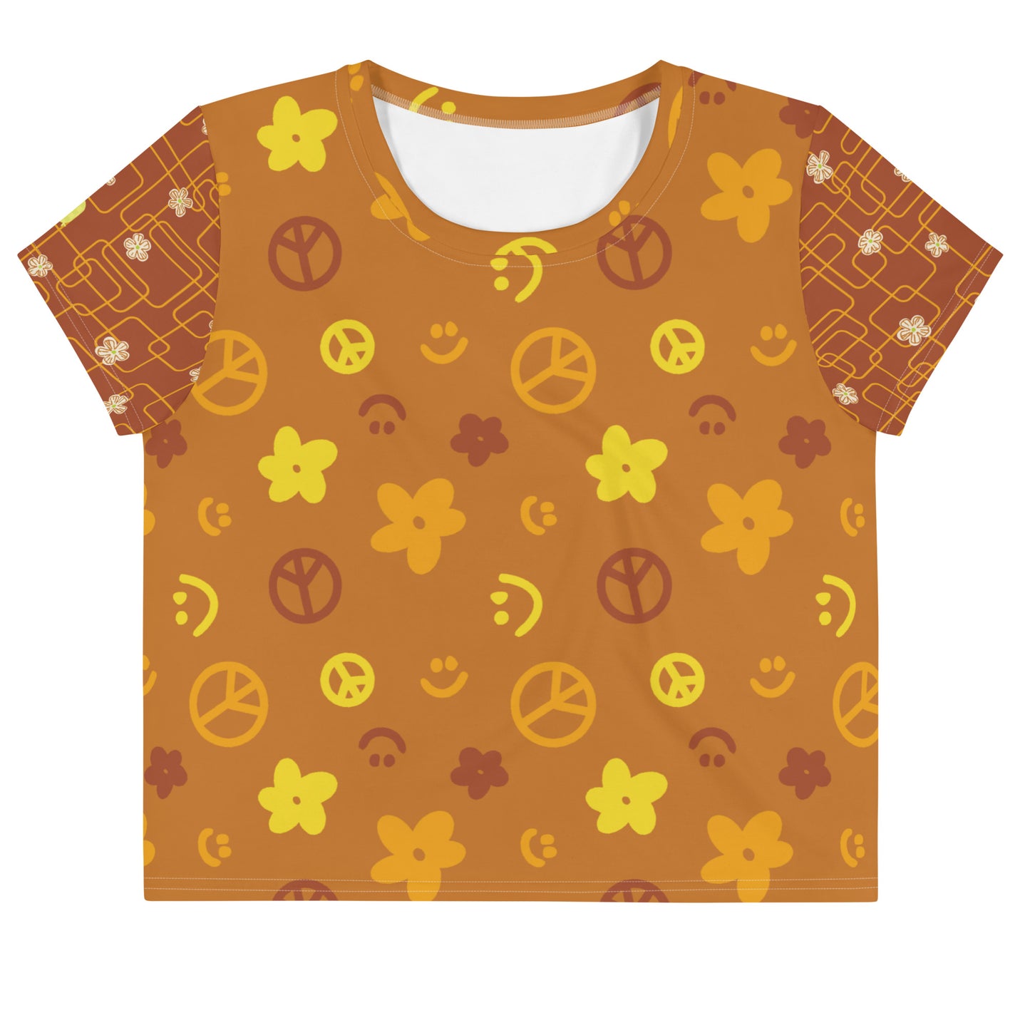 Flower Power—Daylight—Spread Peace + Atomic Flower Child Cropped Tee