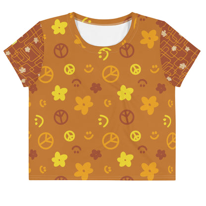 Flower Power—Daylight—Spread Peace + Atomic Flower Child Cropped Tee