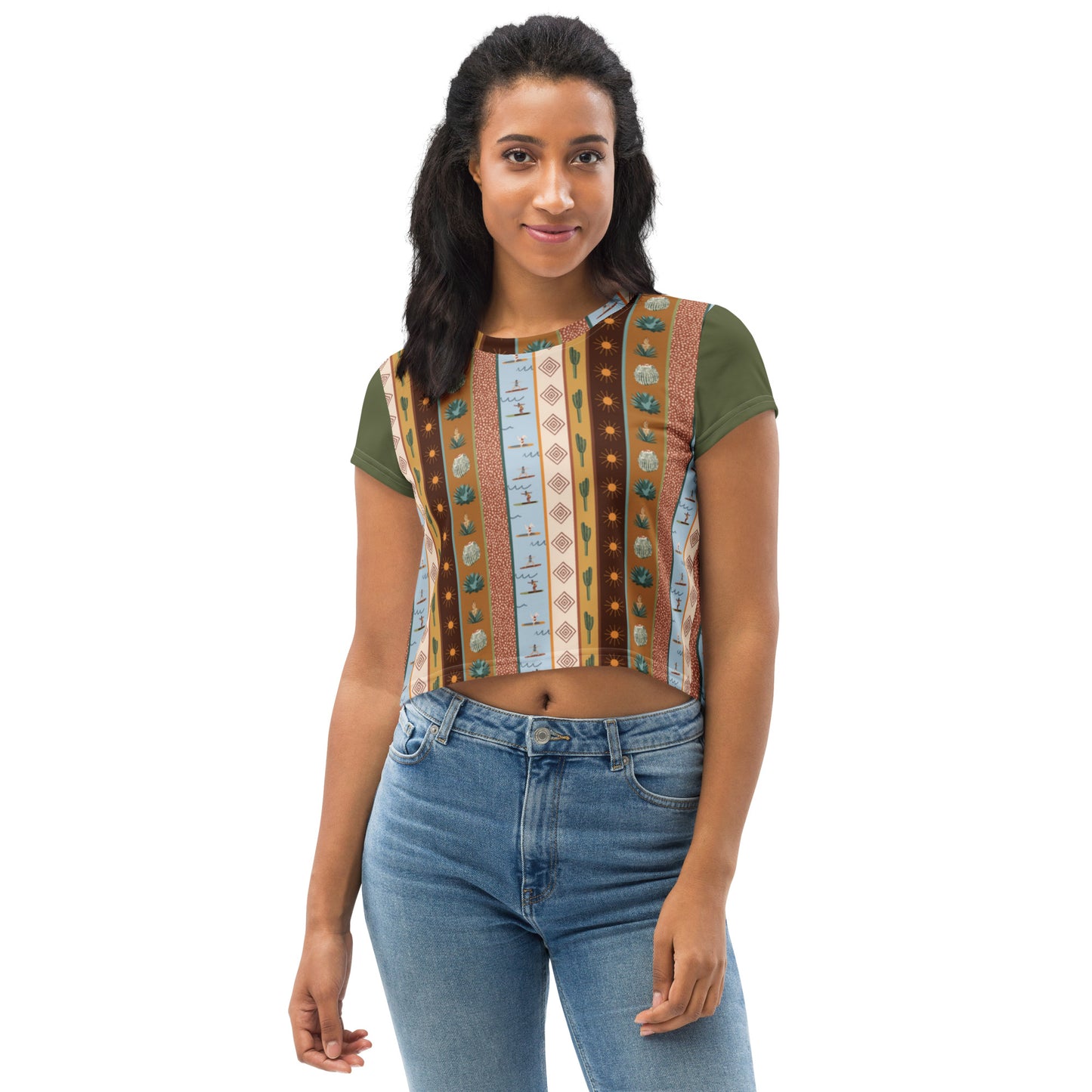 Daydreamer—Desert Boarder Print Cropped Tee