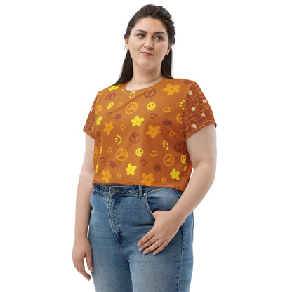 Flower Power—Daylight—Spread Peace + Atomic Flower Child Cropped Tee