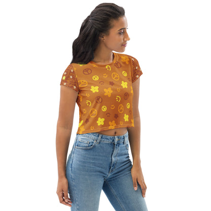 Flower Power—Daylight—Spread Peace + Atomic Flower Child Cropped Tee