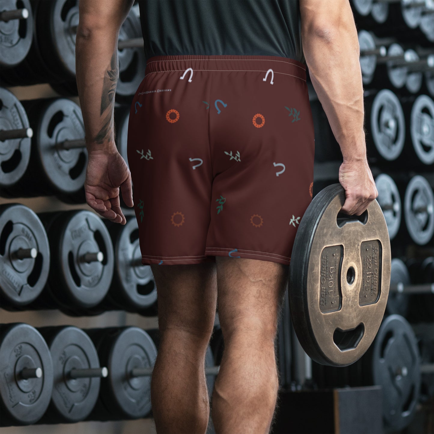 Out West—Classic—Ditsy Horse Shoe Athletic Shorts