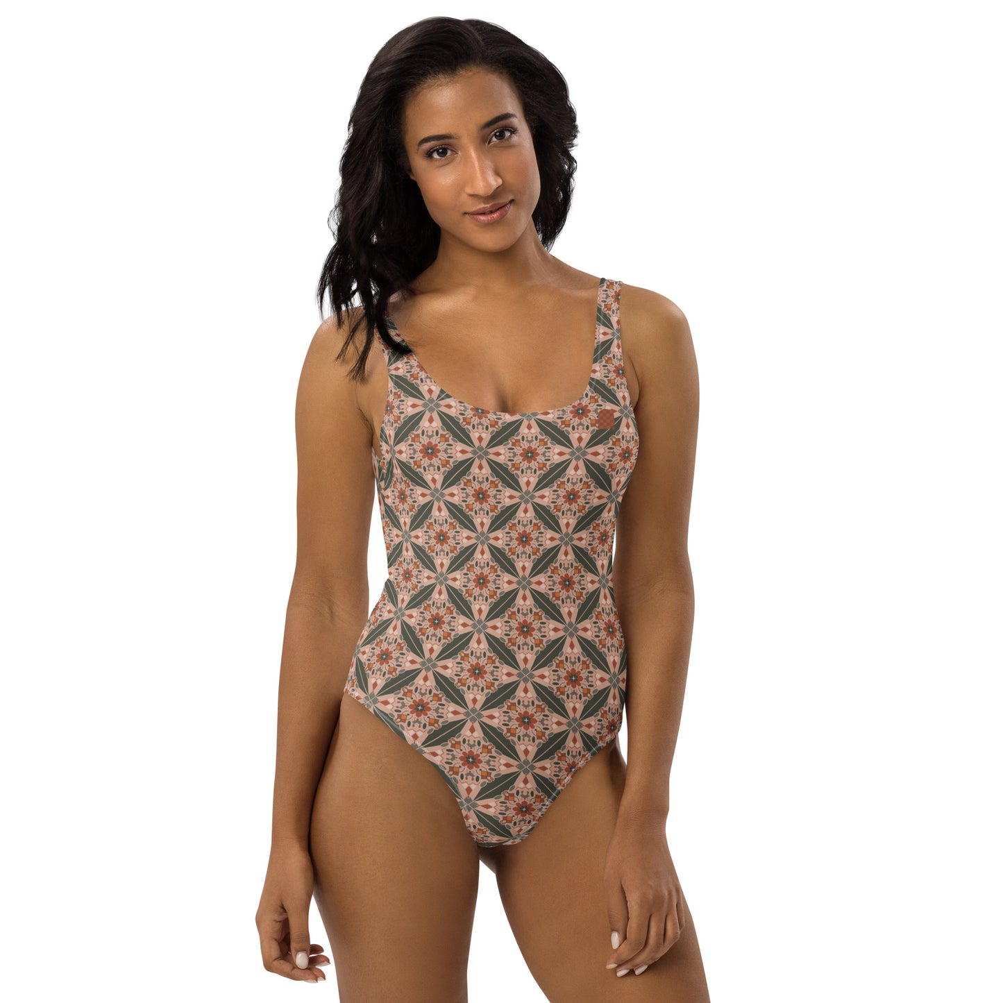 Flower Power—Sunset—Flower Child Tile One-Piece Swimsuit