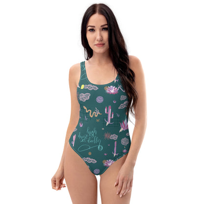 Out West—Disco Cowgirl—High Desert Dweller One-Piece Swimsuit