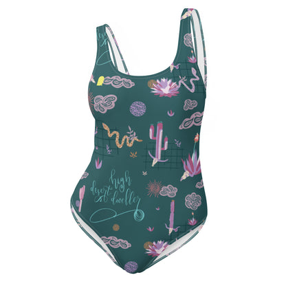 Out West—Disco Cowgirl—High Desert Dweller One-Piece Swimsuit