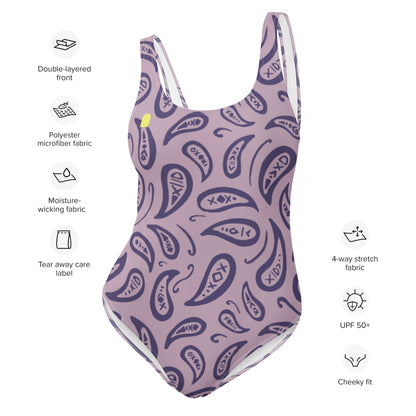 Out West—Disco Cowgirl—Bandana Paisley One-Piece Swimsuit