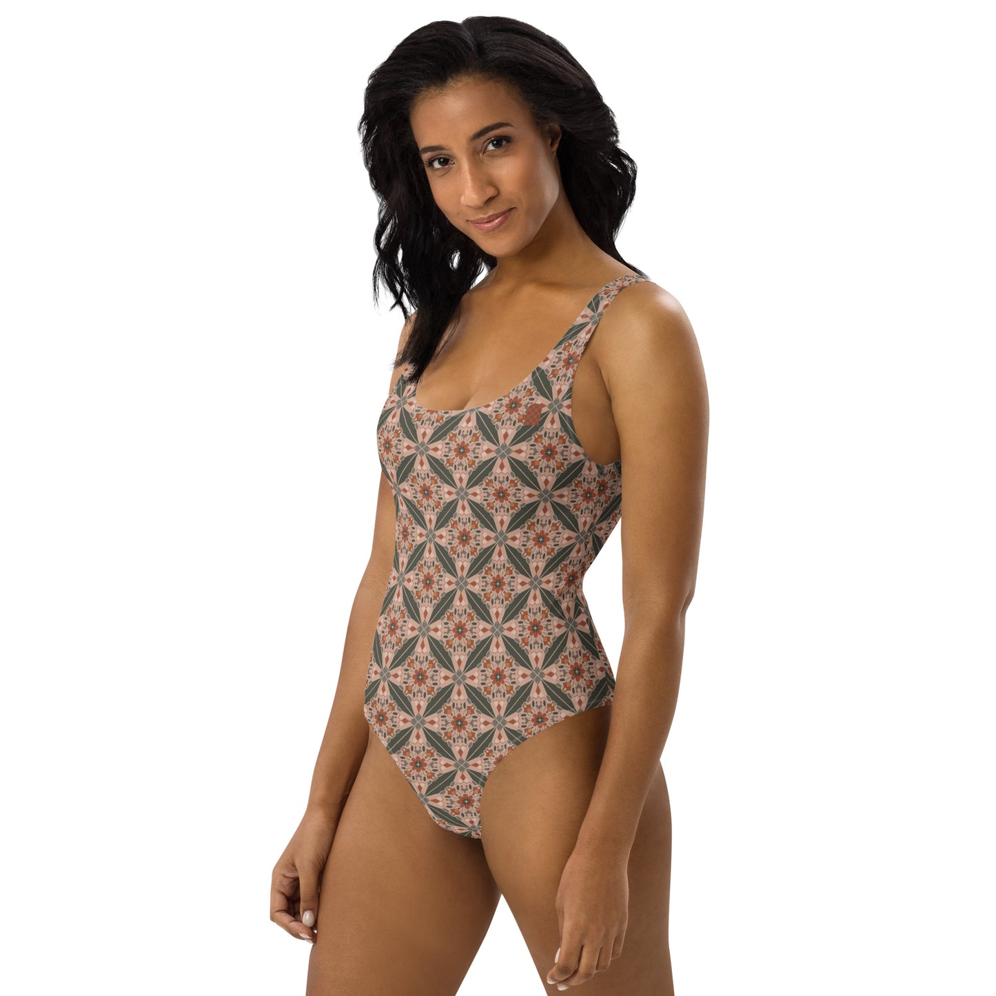 Flower Power—Sunset—Flower Child Tile One-Piece Swimsuit