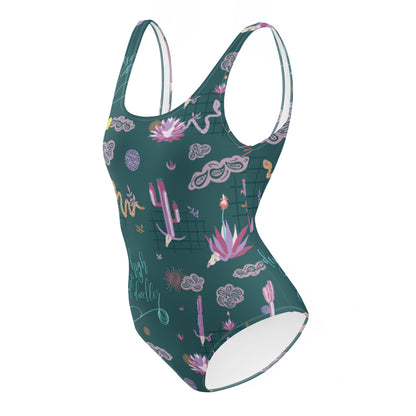 Out West—Disco Cowgirl—High Desert Dweller One-Piece Swimsuit