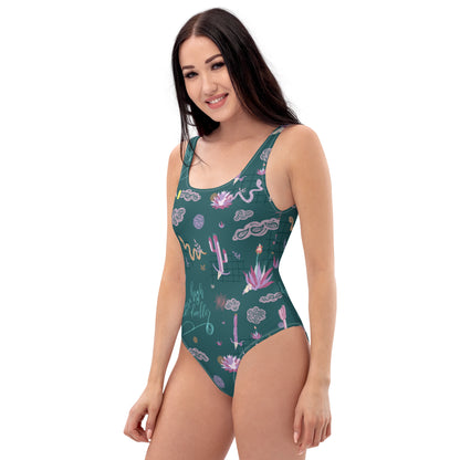 Out West—Disco Cowgirl—High Desert Dweller One-Piece Swimsuit