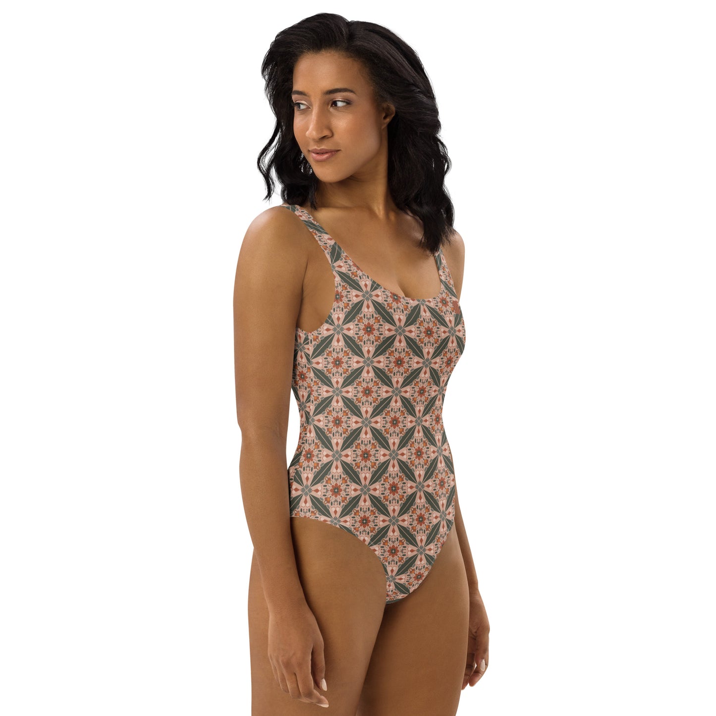 Flower Power—Sunset—Flower Child Tile One-Piece Swimsuit