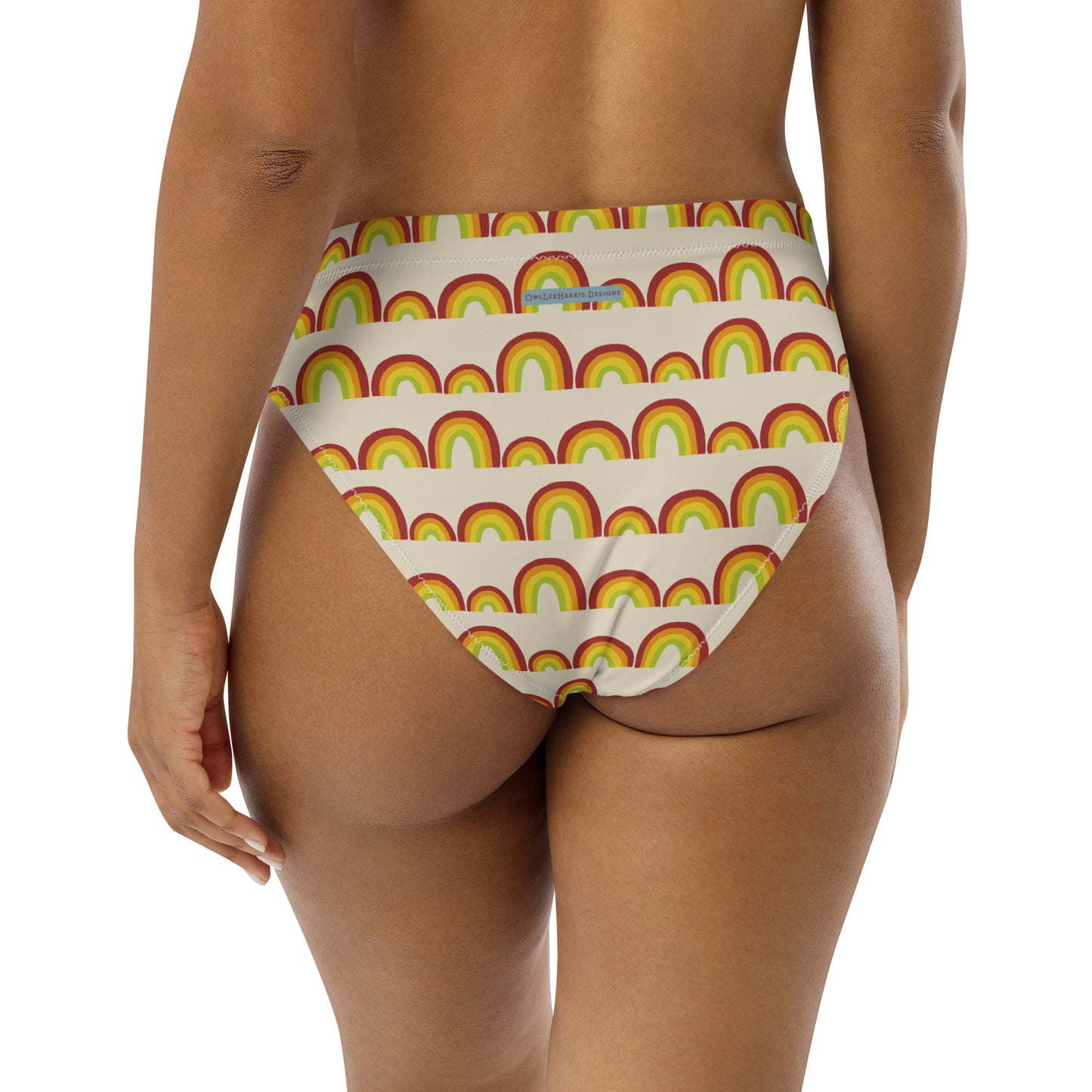 Flower Power—Daylight—Rainbow Stripes Bikini Bottom