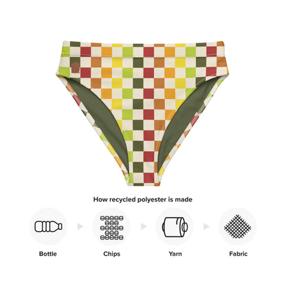 Flower Power—Daylight—Rainbow Checkerboard Bikini Bottom