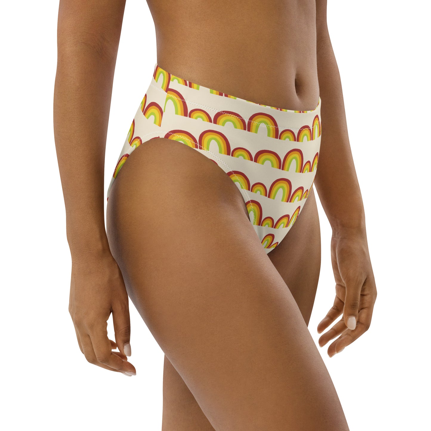 Flower Power—Daylight—Rainbow Stripes Bikini Bottom