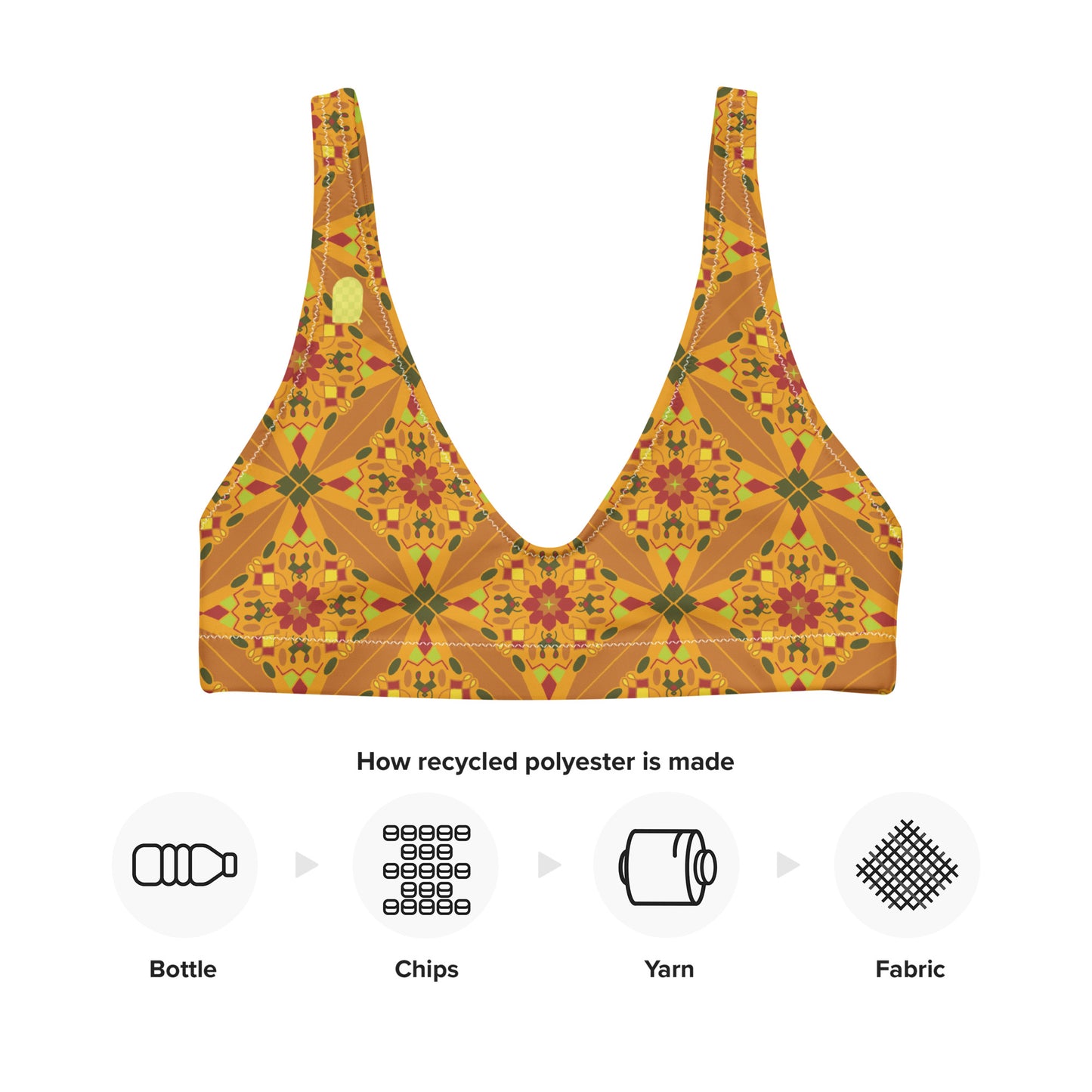 Flower Power—Daylight—Flower Child Tile Bikini Top