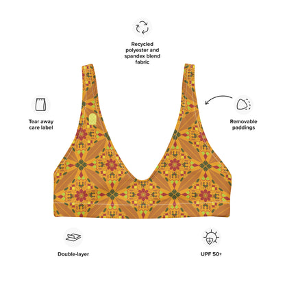 Flower Power—Daylight—Flower Child Tile Bikini Top