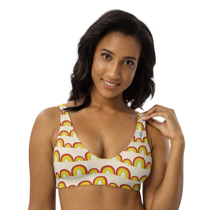 Flower Power—Daylight—Rainbow Stripes Bikini Top