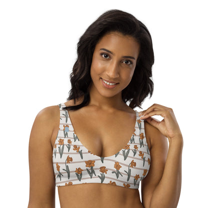 Spring Notions—Daffodil Field Stripes Bikini Top