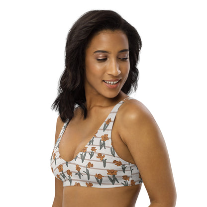 Spring Notions—Daffodil Field Stripes Bikini Top