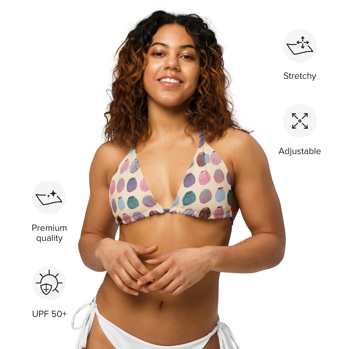 Out West—Disco Cowgirl—Cacti Pop Art String Bikini Top