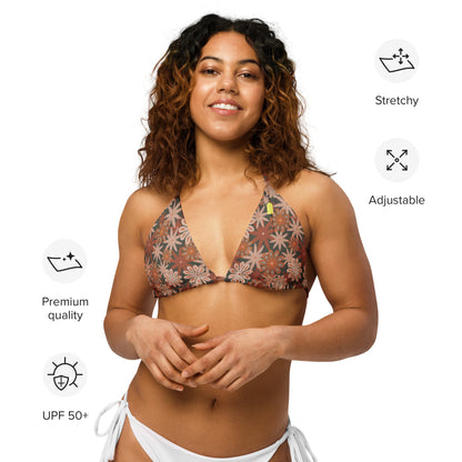 Flower Power—Sunset—Flower Power String Bikini Top