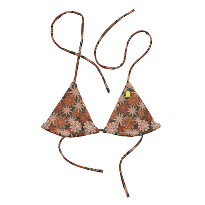 Flower Power—Sunset—Flower Power String Bikini Top