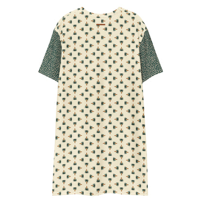 Daydreamer—Yucca Garden Tile + Wake Bubbles T-shirt dress