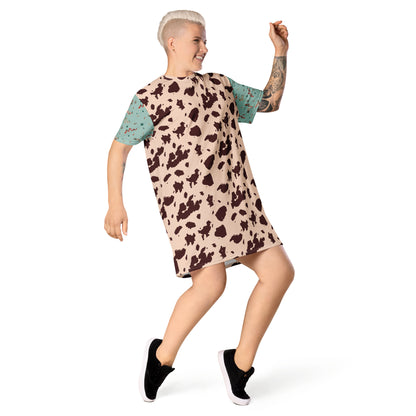 Out West—Classic—Cow Hide + Snakes in the Grass T-shirt dress