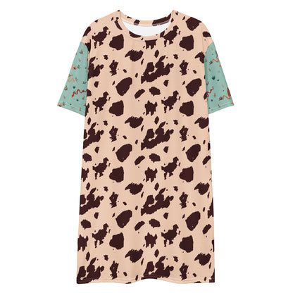 Out West—Classic—Cow Hide + Snakes in the Grass T-shirt dress