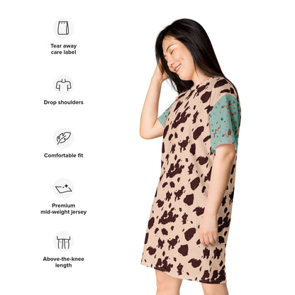 Out West—Classic—Cow Hide + Snakes in the Grass T-shirt dress