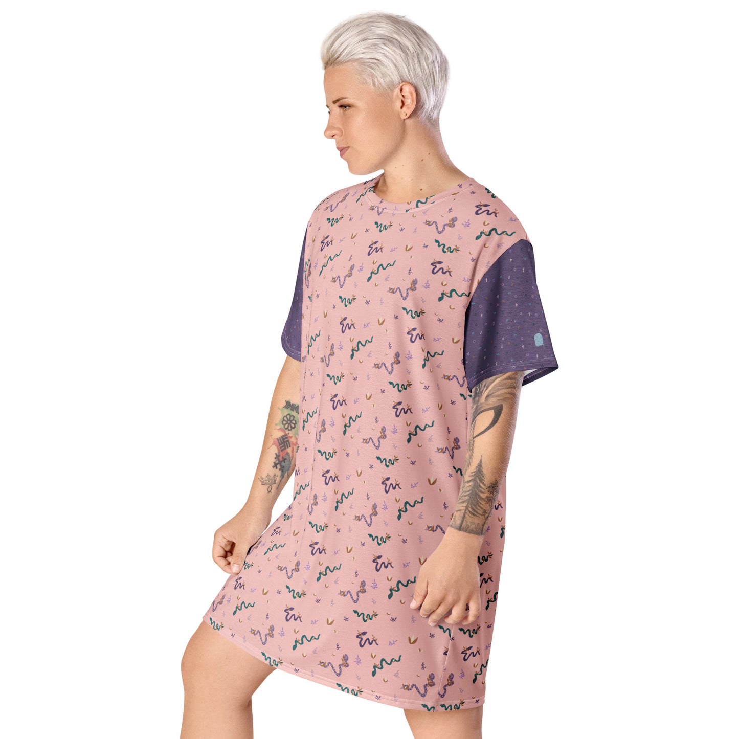 Out West—Disco Cowgirl—Snakes in the Grass + Ditsy Horseshoes T-shirt dress