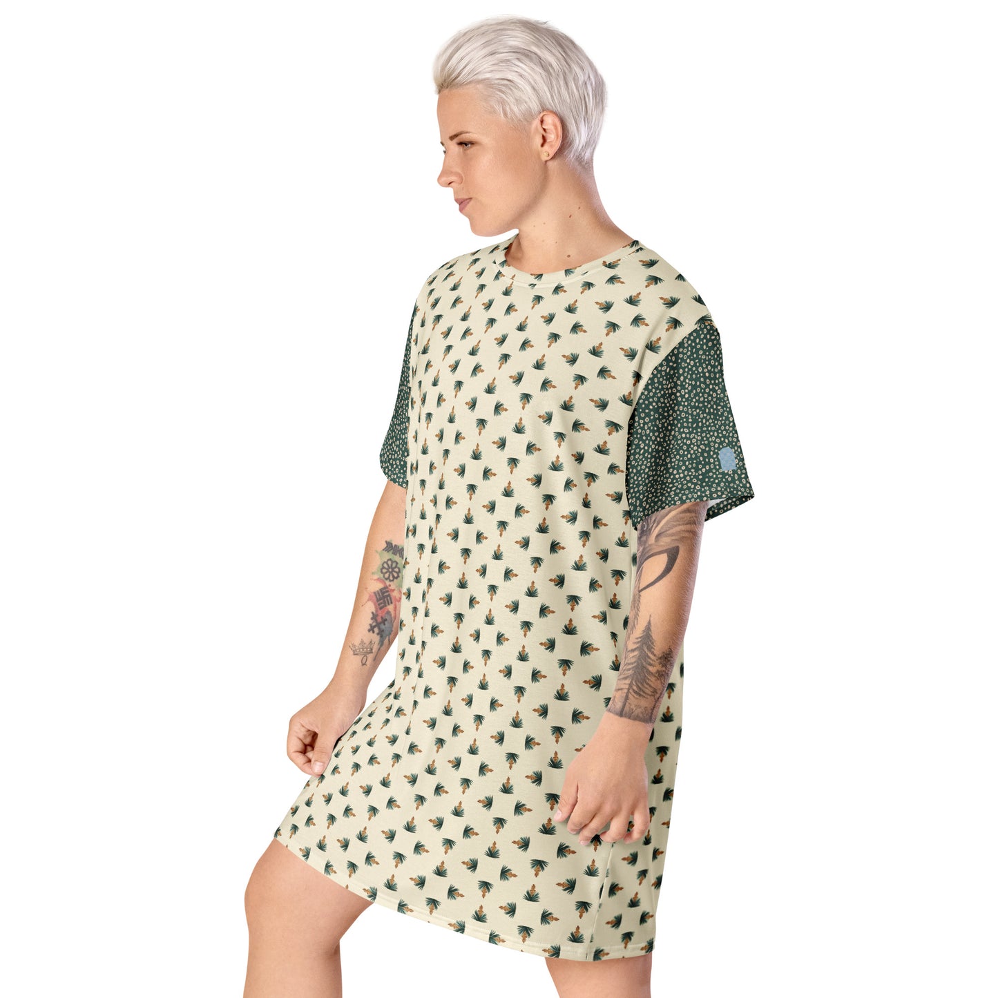 Daydreamer—Yucca Garden Tile + Wake Bubbles T-shirt dress