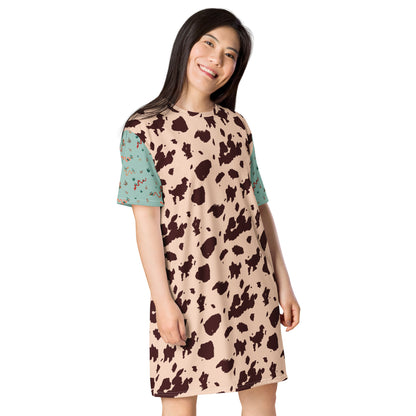 Out West—Classic—Cow Hide + Snakes in the Grass T-shirt dress