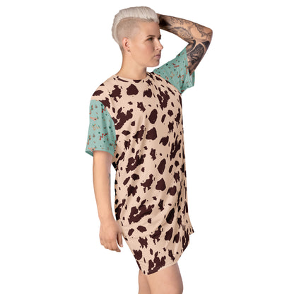 Out West—Classic—Cow Hide + Snakes in the Grass T-shirt dress