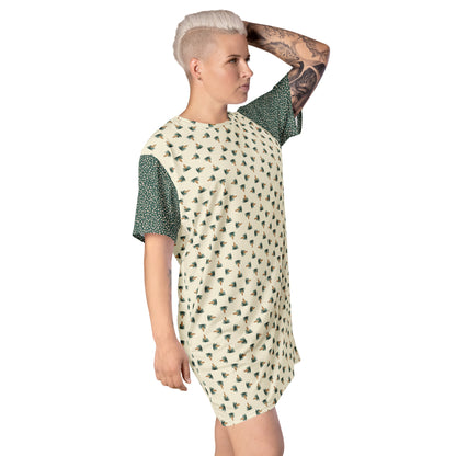 Daydreamer—Yucca Garden Tile + Wake Bubbles T-shirt dress