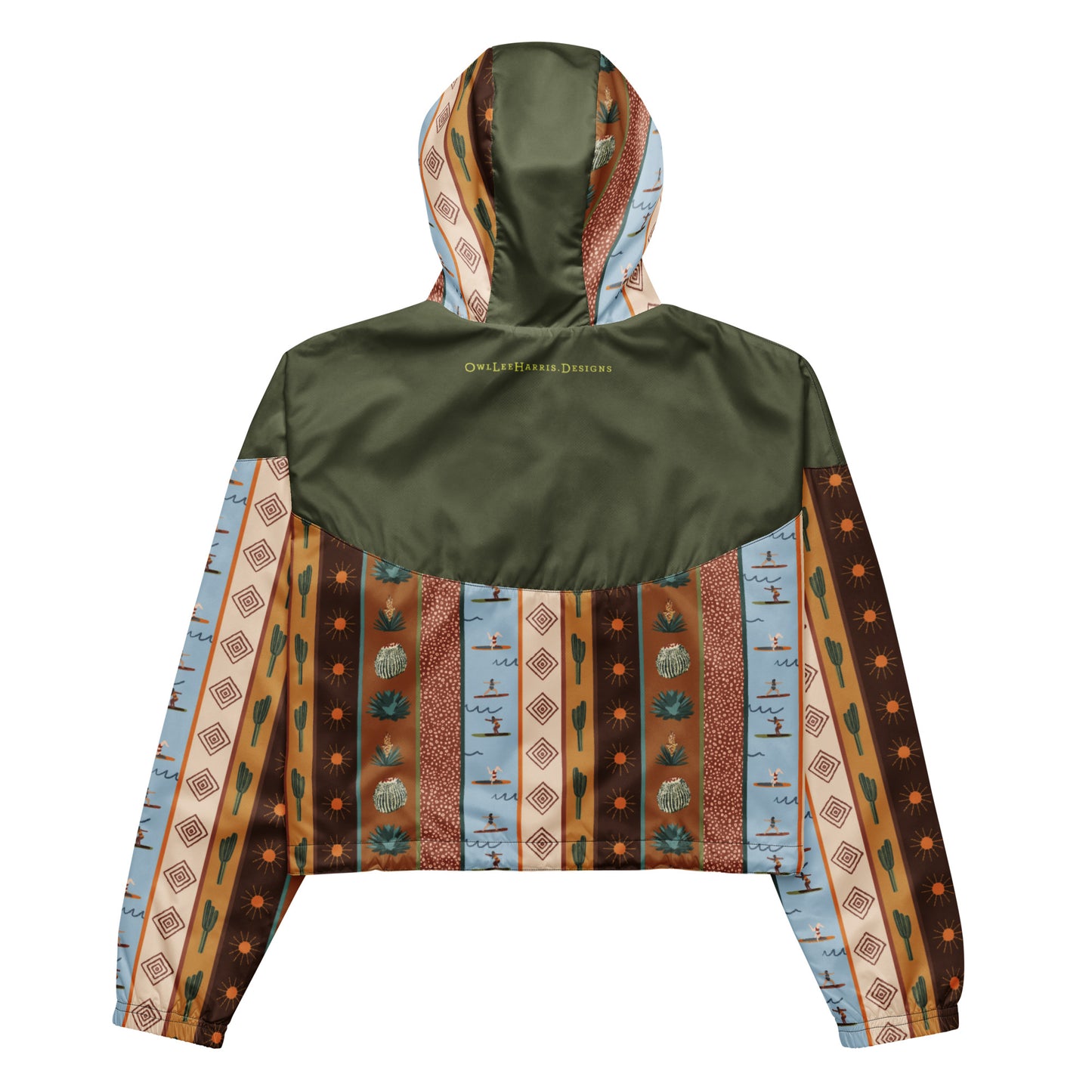 Daydreamer—Desert Boarder Print Cropped Windbreaker