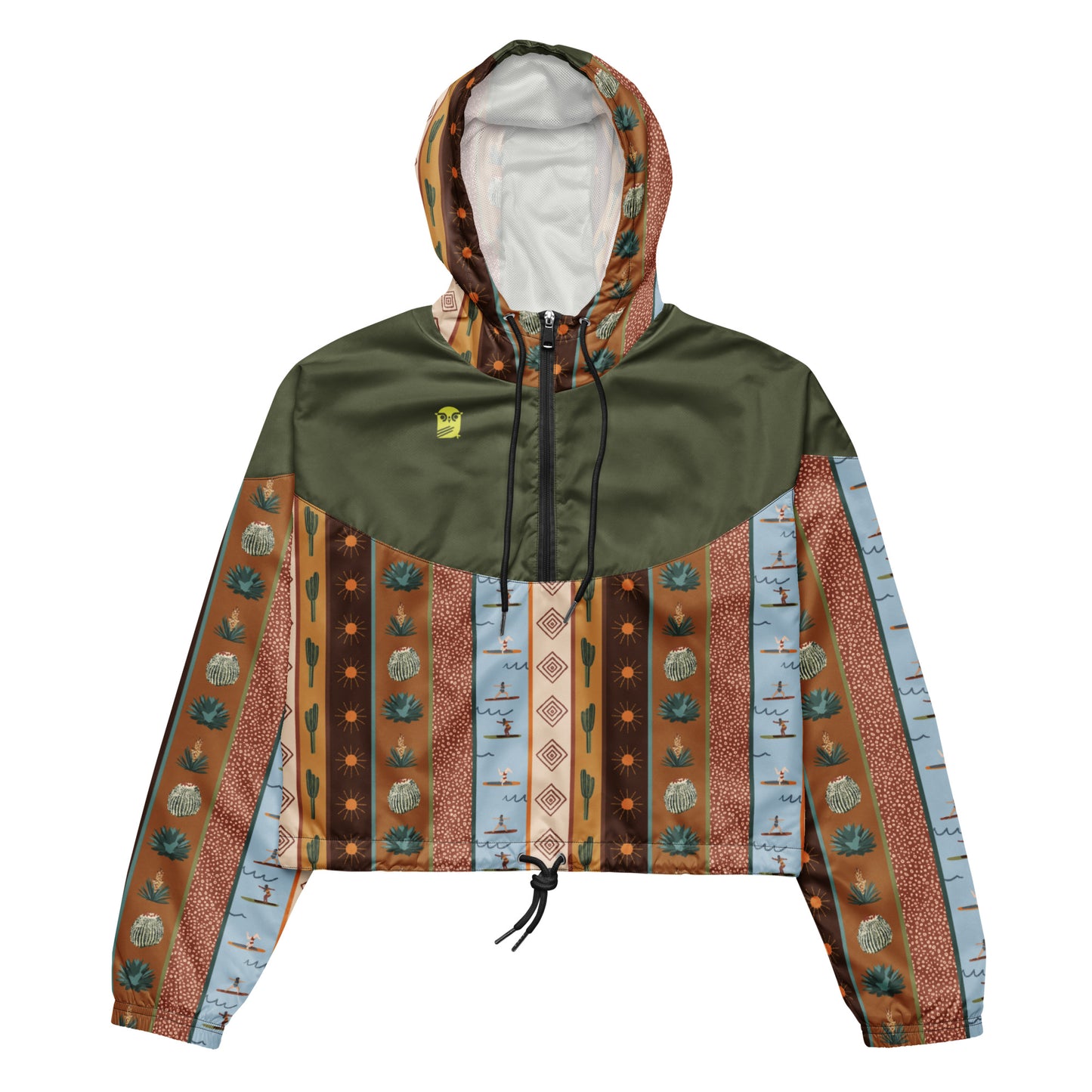 Daydreamer—Desert Boarder Print Cropped Windbreaker