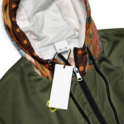 Daydreamer—Desert Boarder Print Cropped Windbreaker