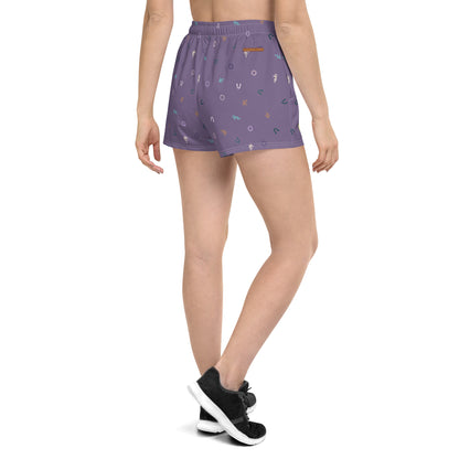 Out West—Disco Cowgirl—Ditsy Horse Shoes Athletic Shorts