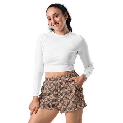 Flower Power—Sunset—Flower Child Tile Athletic Shorts