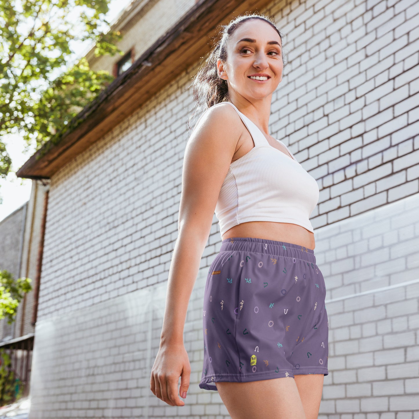 Out West—Disco Cowgirl—Ditsy Horse Shoes Athletic Shorts